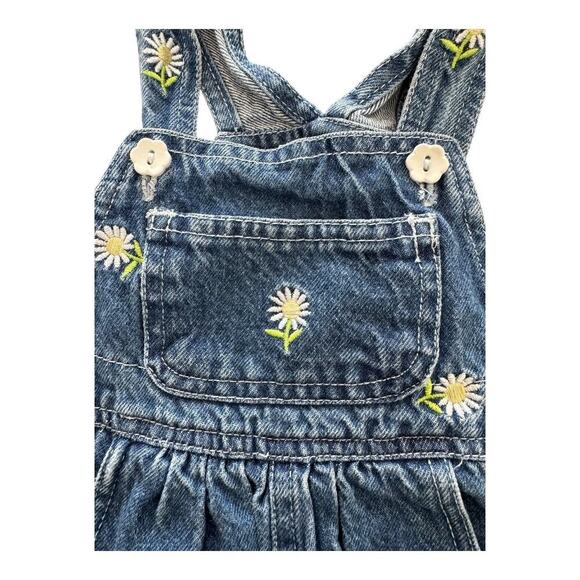 Vintage 90’s Floral Denim Overall Romper - Picture 2 of 4